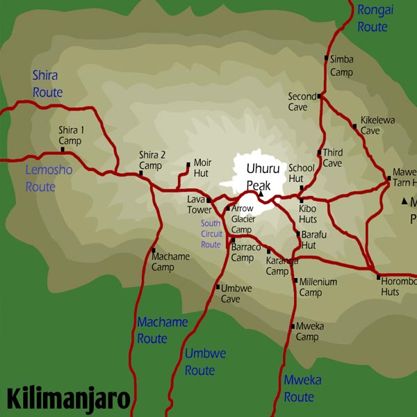 KILIMANJARO MAP